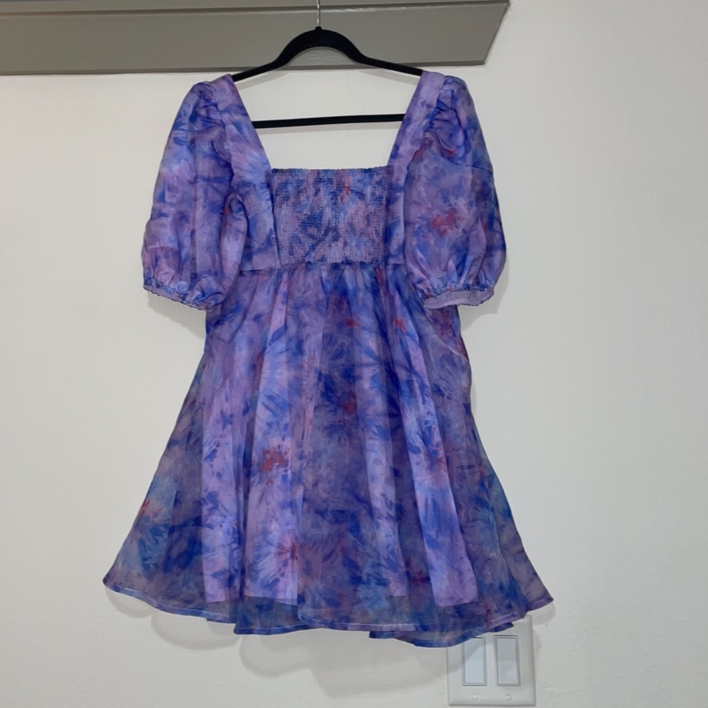 BuddyLove Lyla Puff Sleeve Baby Doll Dress in Ripple SZ S NWT - Picture 4 of 6